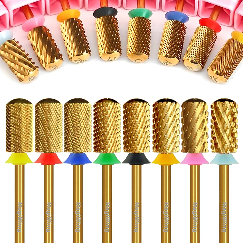 Large Barrel Tungsten Carbide Nail Drill Bits Left Right hand Acrylic Nails Hard Soft Gel Removal Manicure Tool MagiBling 3/32''