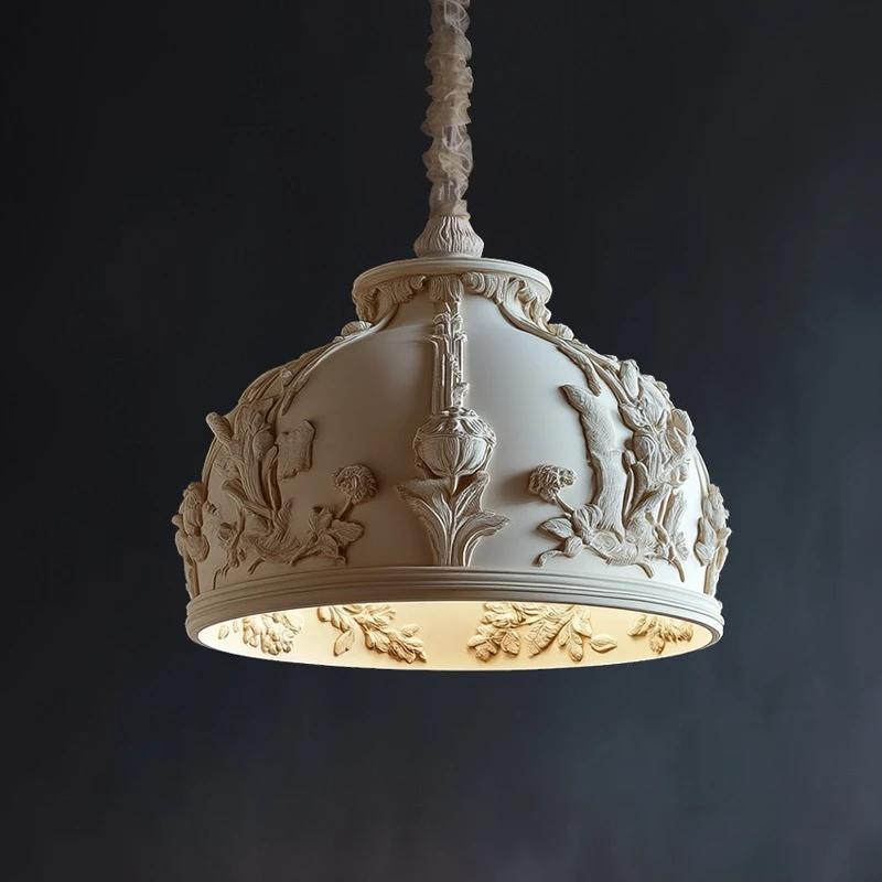 French small chandelier cream wind living room porch dining room medieval chandelier corridor aisle original art carved lighting