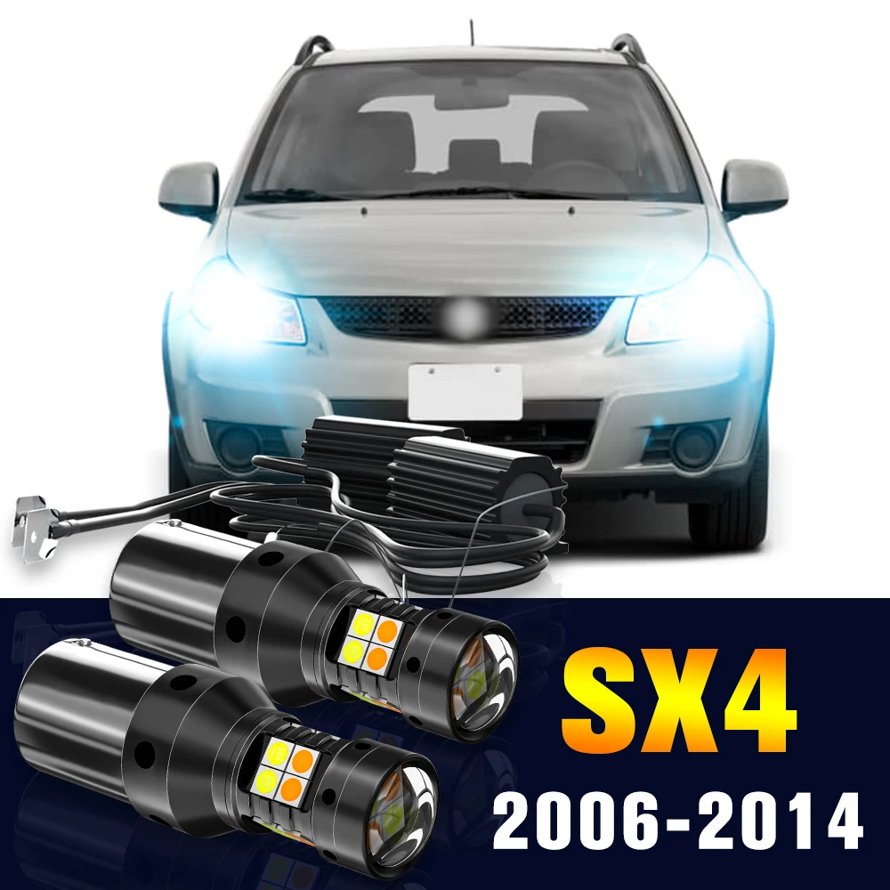 

2pcs LED Dual Mode Turn Signal+Daytime Running Light DRL Lamp For Suzuki SX4 2006-2014 2007 2008 2009 2010 2011 Accessories