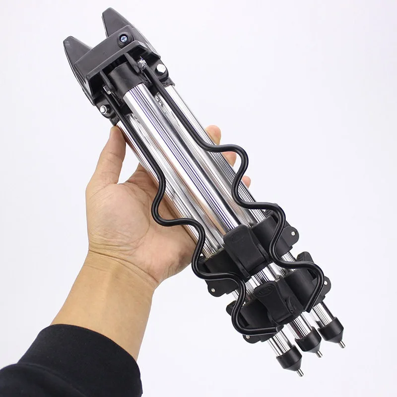 Strong Aluminum Alloy Telescopic 7 Groove Fishing Rod Holder Tripod Stand Sea Fishing Pole Bracket Blue Red Optional