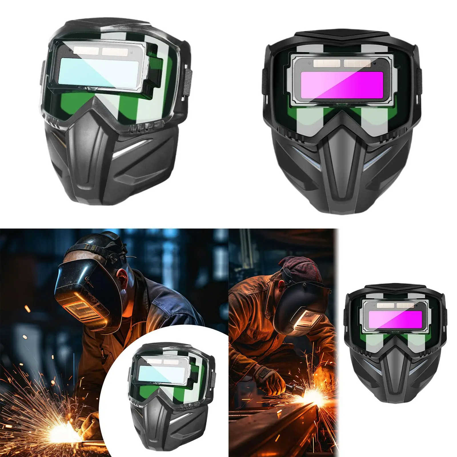 

Welding Cover Protector Detachable Comfortable to Wear, Flexible Adjustable Face Shield Convenient Darkening Face Hood