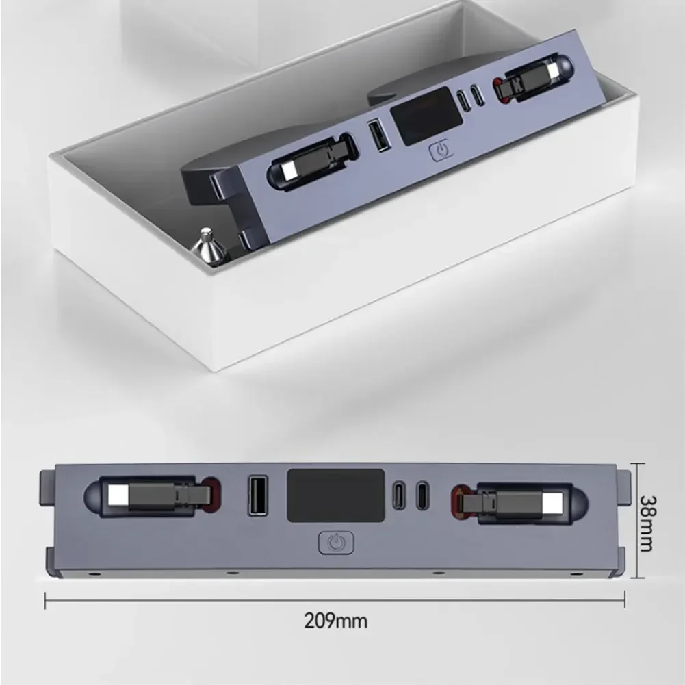 Fast Charging Retractable USB Hub Docking Station 125W Output for Tesla Model Y 2025 2026 Supports DC12 24V Power Input