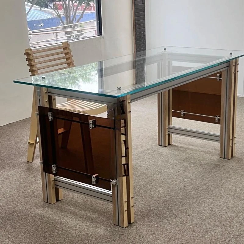 

Designer creative rectangular computer desk, glass table home study desk