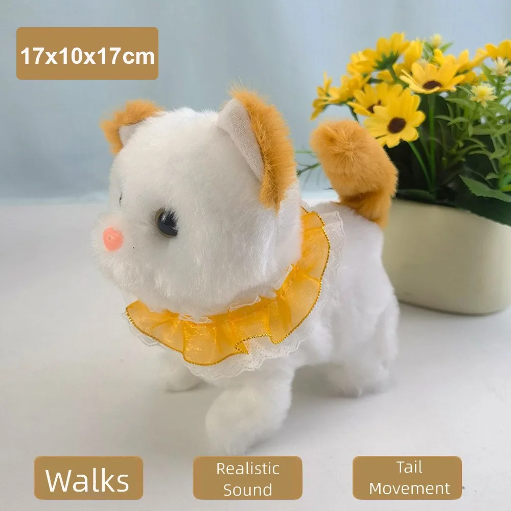 

Fashion Plush My Realistic Robot Cat Walking Barking Interactive Robotic Pet Soft Stuffed Tail Wagging Walking Cat Toy Kids Toy