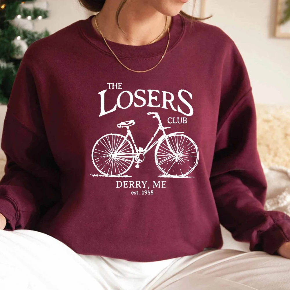 The Losers Club Sweatshirt Vintage Bike Sweatshirt Stephen King's IT Pennywise Sweat à capuche Clown Films effrayants Chemise Sweat-shirt d'horreur