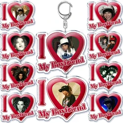 Trending Hip Hop Singer Guitarist I Love My Boyfriend Keychain Bill Tom Kaulitz Key Chain Ring Keychains for Jewelry Fans Gifts