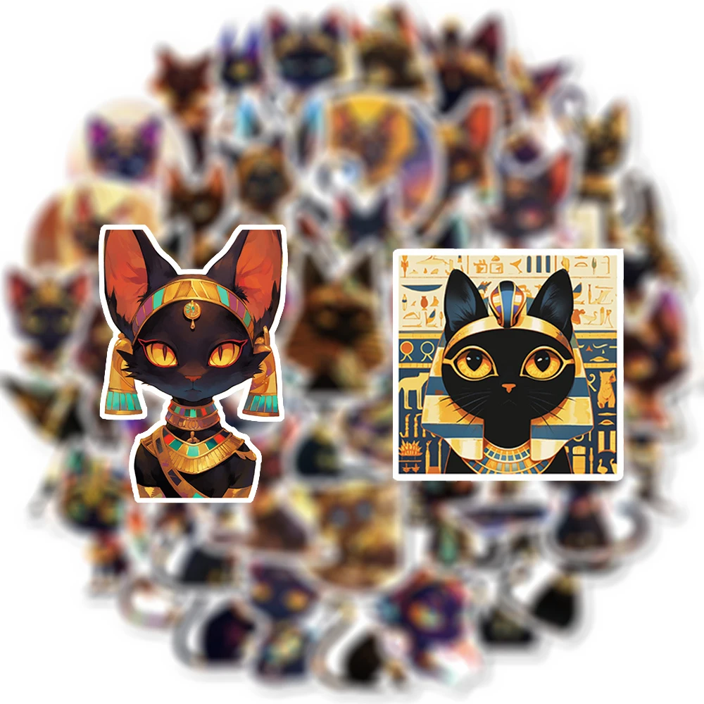 

10/30/50pcs Cartoon Egyptian Cat Stickers Cute Creative Animal Decals DIY Suitcase Laptop Phone Bike Classic Kids Toy Sticker