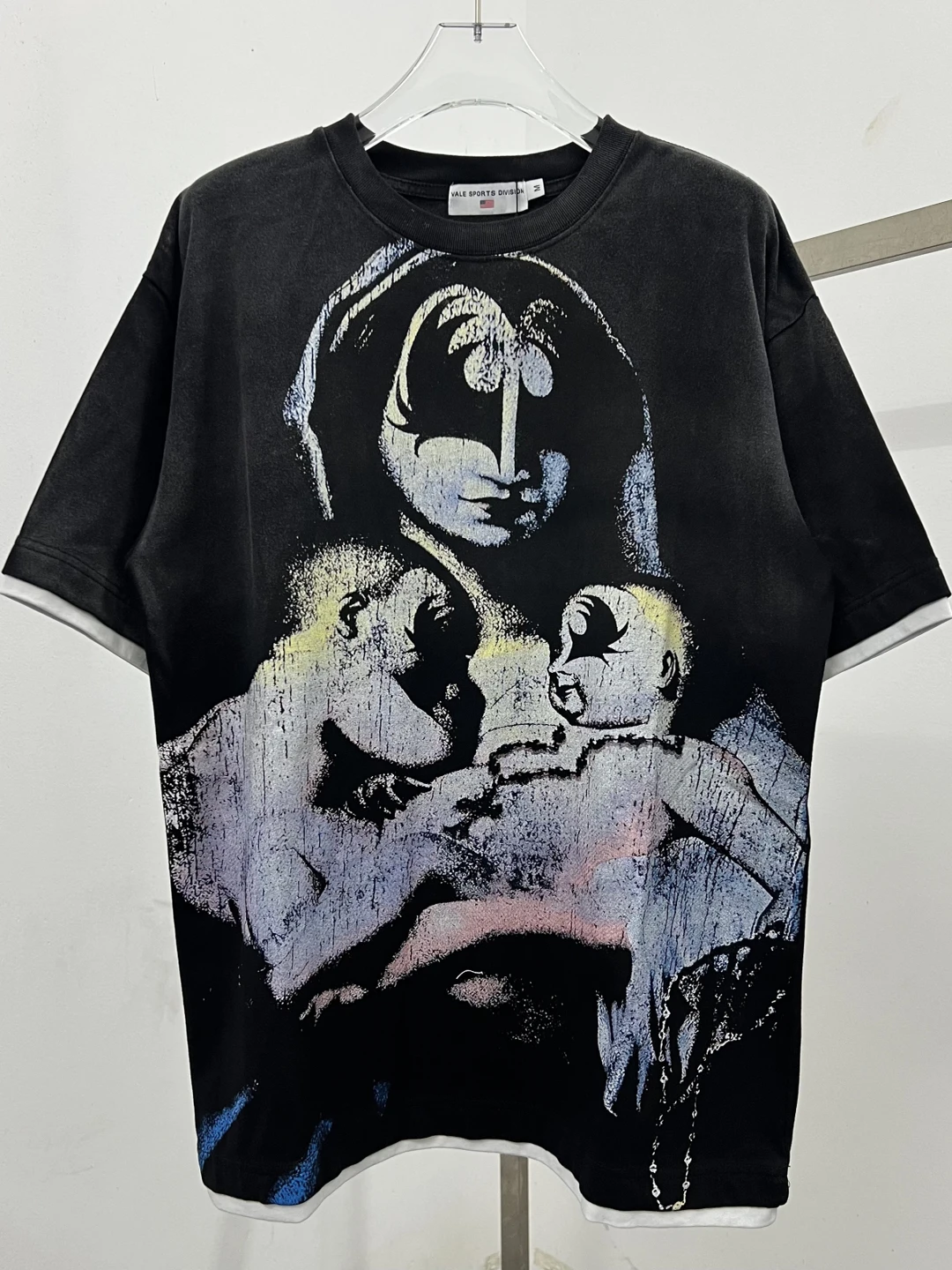 

Высококачественная мужская футболка VForever American Summer с принтом, имитация двухслойности, ретро-стиль, короткий рукав, повседневная.