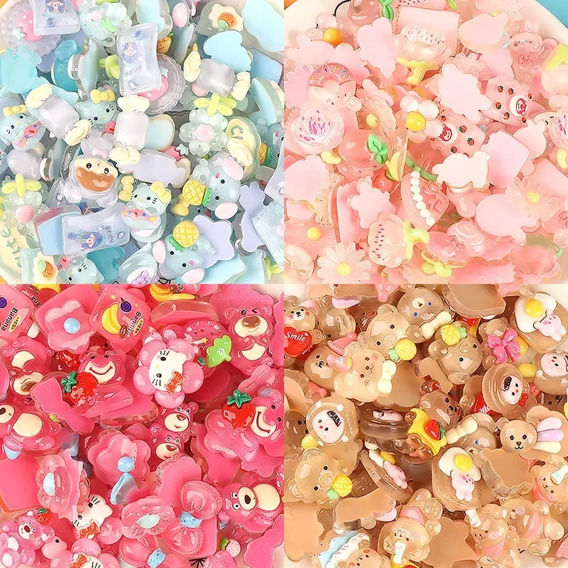 100-500g Hello Kitty Kuromi Anime kolekcja kremowy klej wisiorek DIY akcesoria żywiczne naklejka epoksydowa obudowa telefonu komórkowego materiał