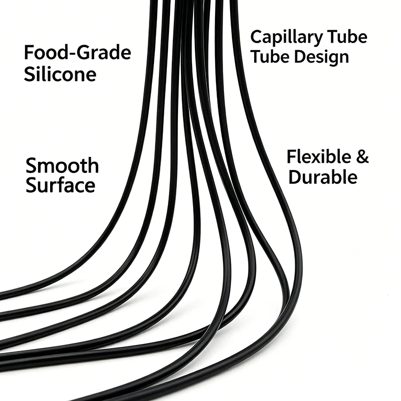 20M/30/40/50M Black Odorless Silicone Capillary Tubing Food Safe Flexible hose ID  0.5 0.6 1 1.5 2 2.5 3 4 5mm