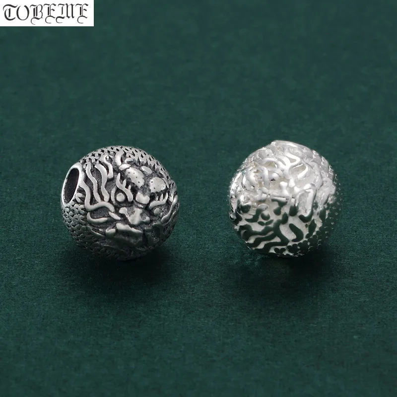 100% 925 Silver Dragon Beads Sterling Silver Lucky Beast Loose Bead DIY Jewelry Findings