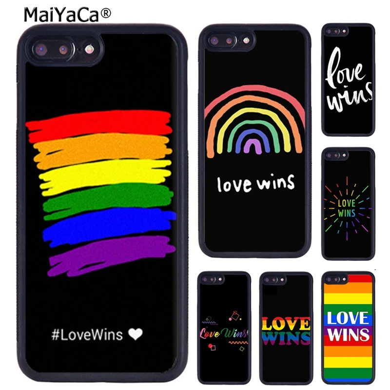 MaiYaCa LGBT Love Wins Soft Rubber Skin Cell Phone Case For iPhone 16 15 14 11 12 13 Pro XR XS MAX Plus TPU coque Cover