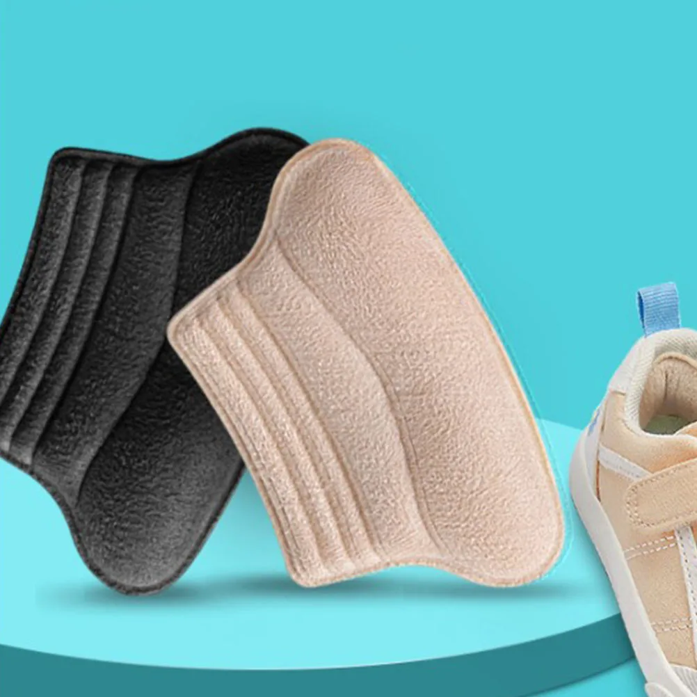 

4Pairs SelfAdhesive HeelPads PortableSticker CottonYarnGlue WearResistant KidsCushions Comfortable DailyLiners ShoeSupply