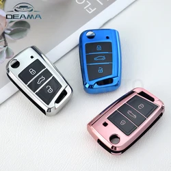Funda de TPU para llave de coche, cubierta para VW, Golf 7, Mk7, Seat Ibiza, Leon FR 2, Altea azteca, Volkswagen, Skoda Octavia