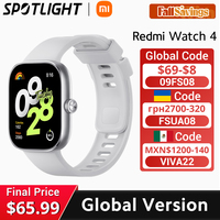 [World Premiere]Global Version Xiaomi Redmi Watch 4  AMOLED 1.97''Display Blood Oxygen Monitor Bluetooth Call 150+ Sport Mode