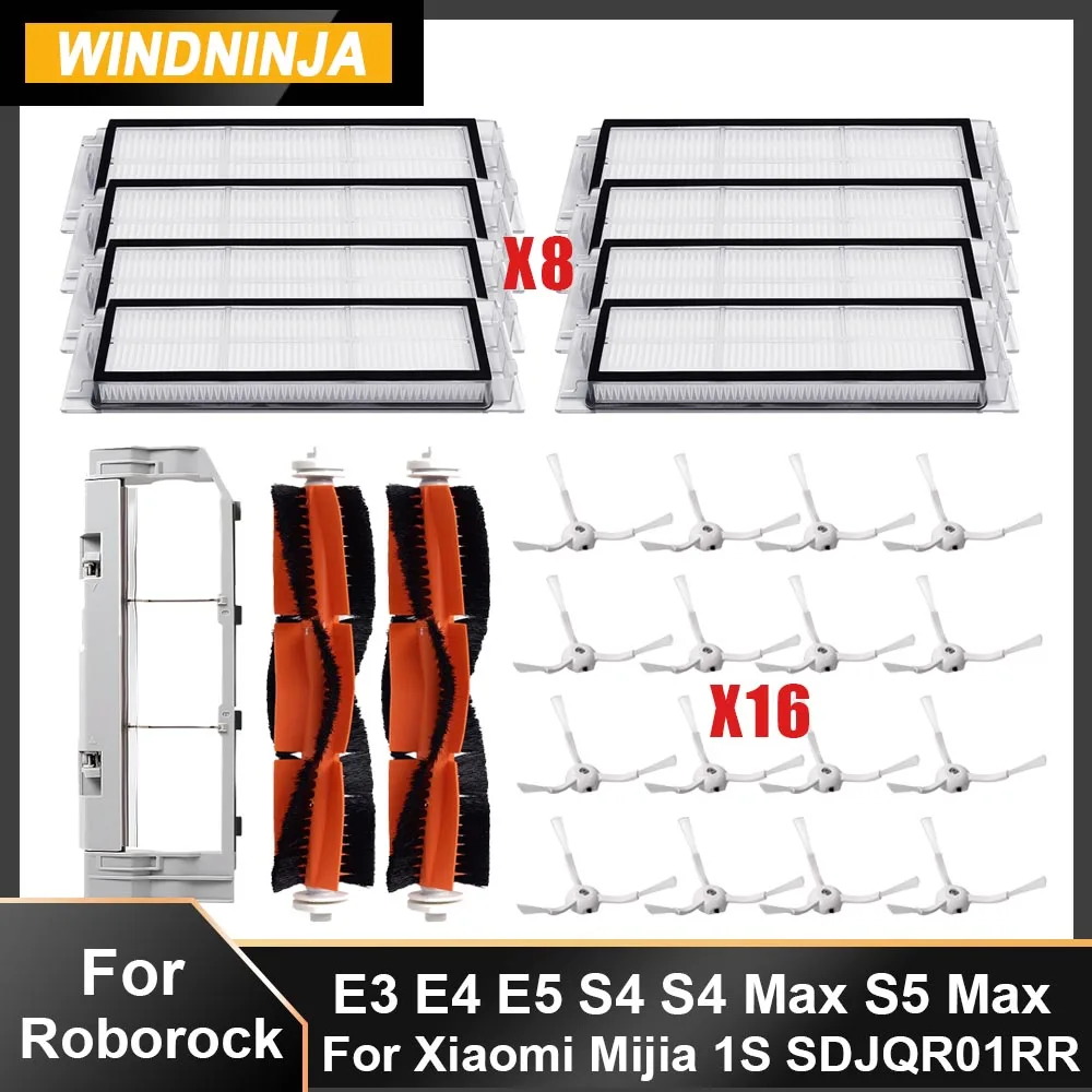 

Main Side Brush Mop Filter For Roborock E3 E4 E5 S4 S4 Max S5 Max For Xiaomi Mijia 1S SDJQR01RR SDJQR02RR Robot Vacuum Cleaner
