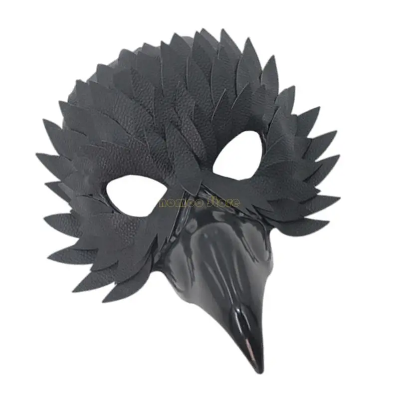 31BF Eulenmaske, Schnabelfeder, halbe Gesichtsmaske, Halloween, Karneval, Cosplay, Party-Maske