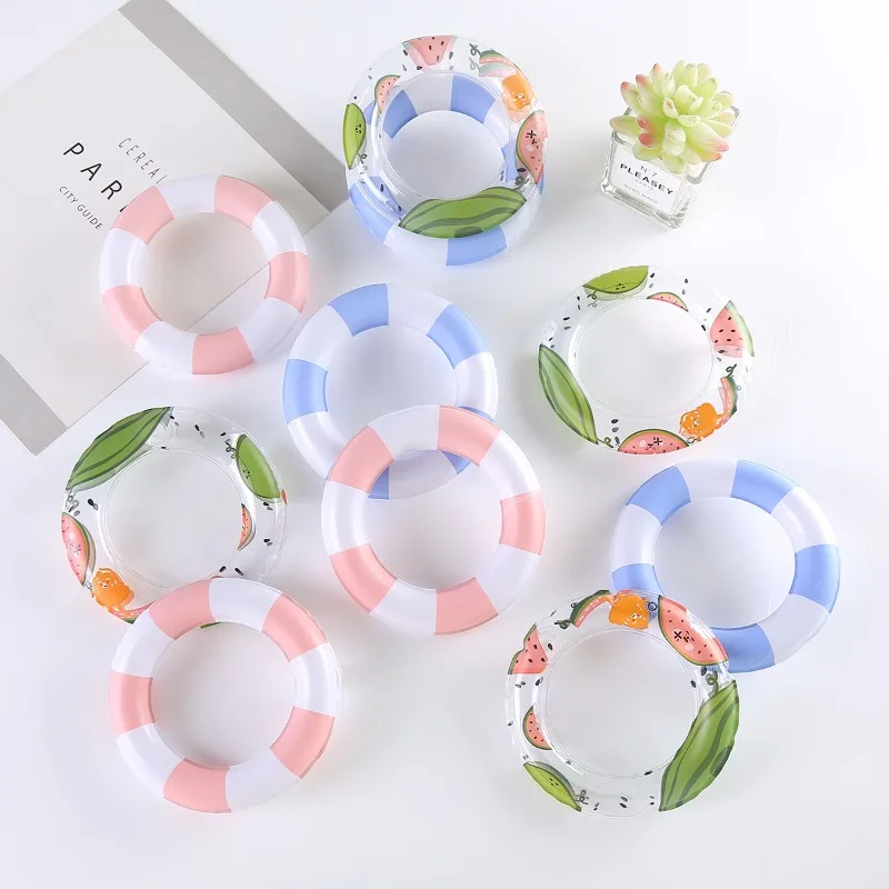 Kids Mini Swim Ring Summer Fun Swimming Pool Float Ring Toys for Rubber Ducks Dolls Floating Bath Toy Pool Mini Inflatable Toy