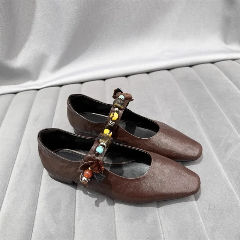 Zapatos planos De Mujer, mocasines, zapatos De moda poco profundos, sandalias De vestir Mary Jance para Mujer, Zapatillas deportivas informales De verano 2025, nuevas Zapatillas De Mujer