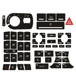 1 conjunto de rádio clima farol botão reparação desgastado botão interruptor decalque adesivos se encaixa para Audi-A3 8p 2004-2008 acessórios interiores