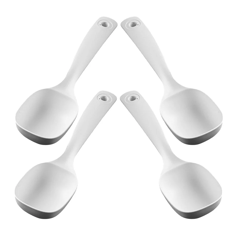 

4Pcs Household Soup Ladles Sturdy PP Material Ergonomic Long Handle Ladle Multipurpose Serving Spoon for Soup Porridge Rice