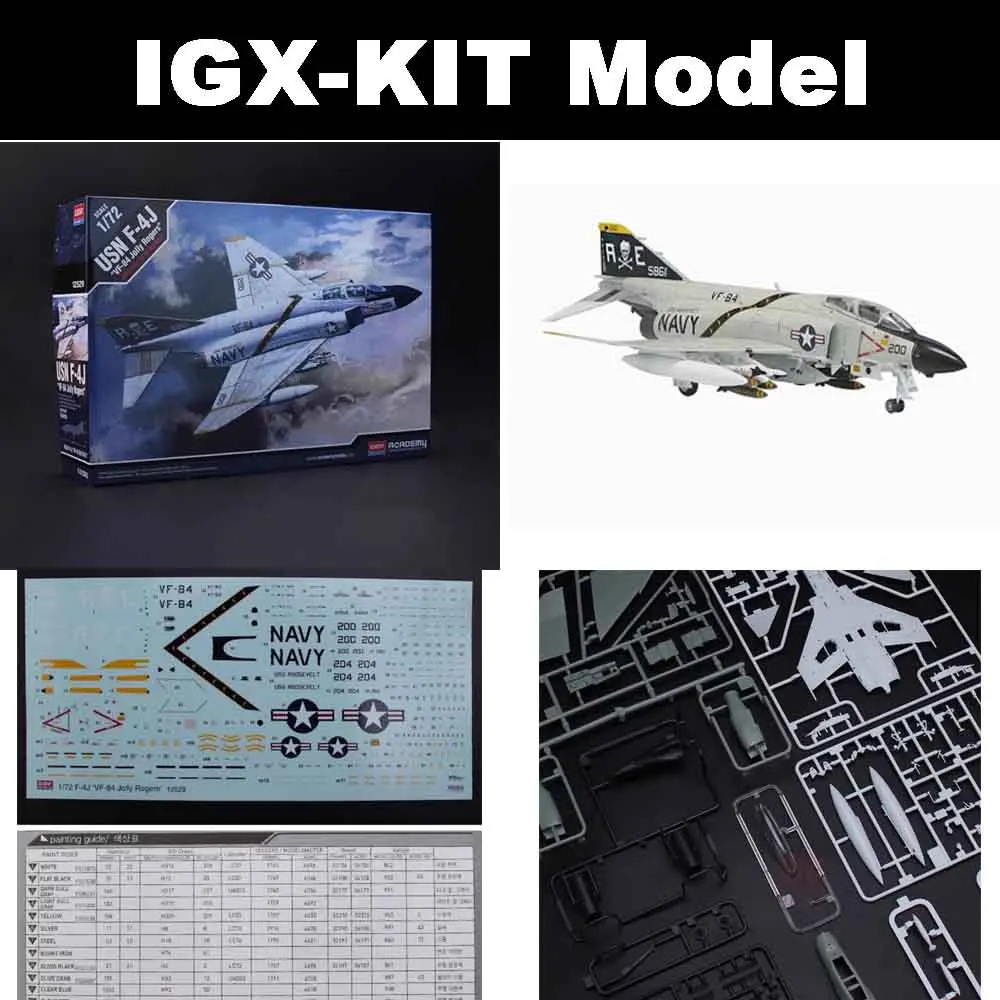 Academy 12529 1/72 Scale USN F4 F4J F-4J VF-84 Carrier Based  Fighter Aircraft Jet Hobby Craft Plastic Model Building Kit