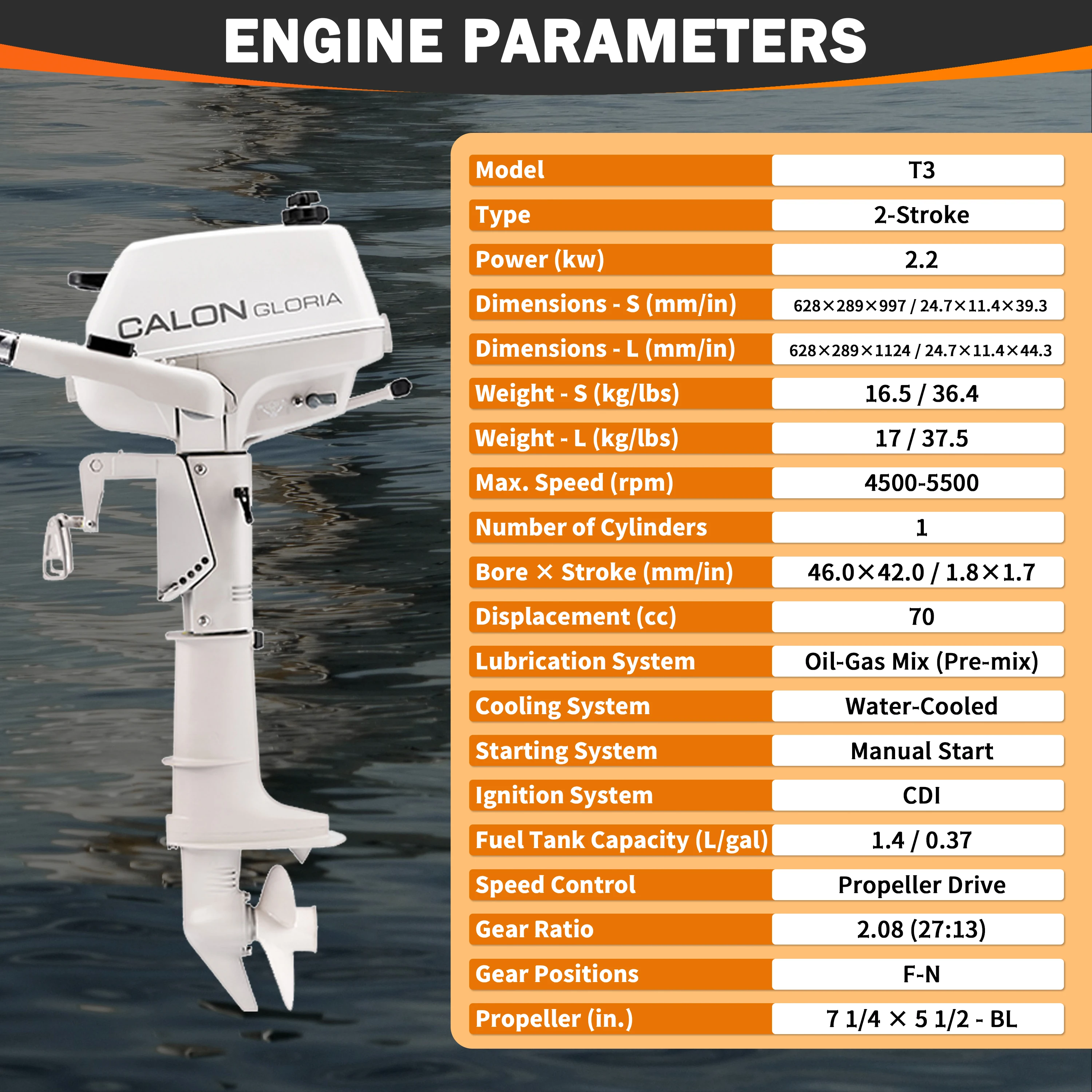 Silnik zaburtowy Calon 2-suwow – Fishing Boat Outboard Motor recenzja i cena