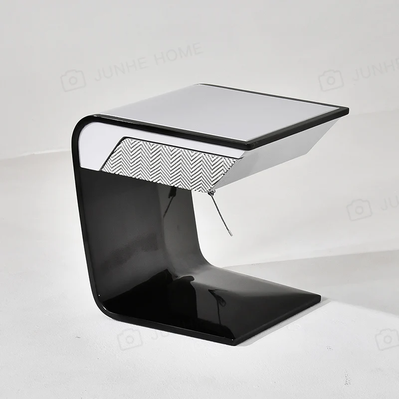 Light luxury modern C-shaped bedside table bedroom home bedside storage cabinet