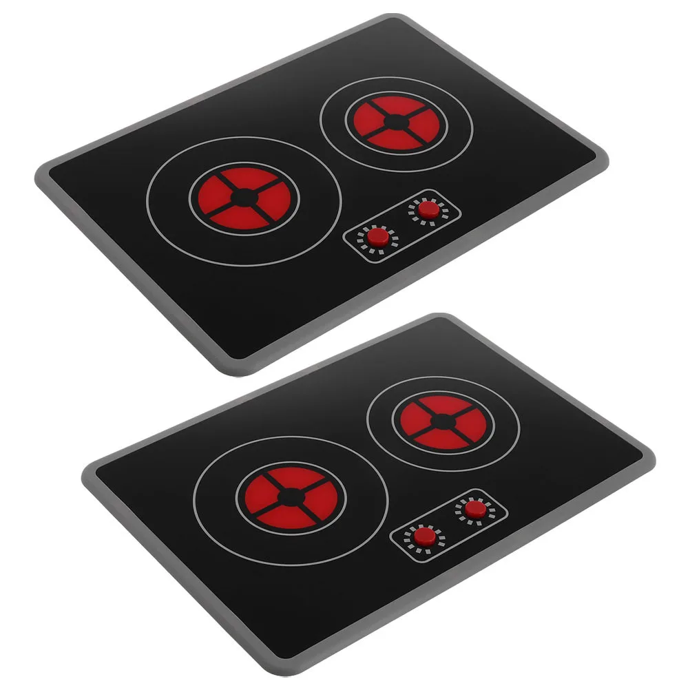 

2Pcs Plastic Induction Cooker Kitchen Accessories Children Pretend Play Stove Lights Sound Cooking Set Stove for Kids