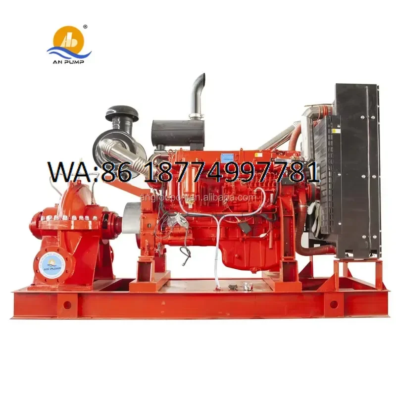 custom High Pressure Single Stage Centrifugal Watering Engine Split Case Double Suction 1500 GPM 750 GPM Fire Fighting