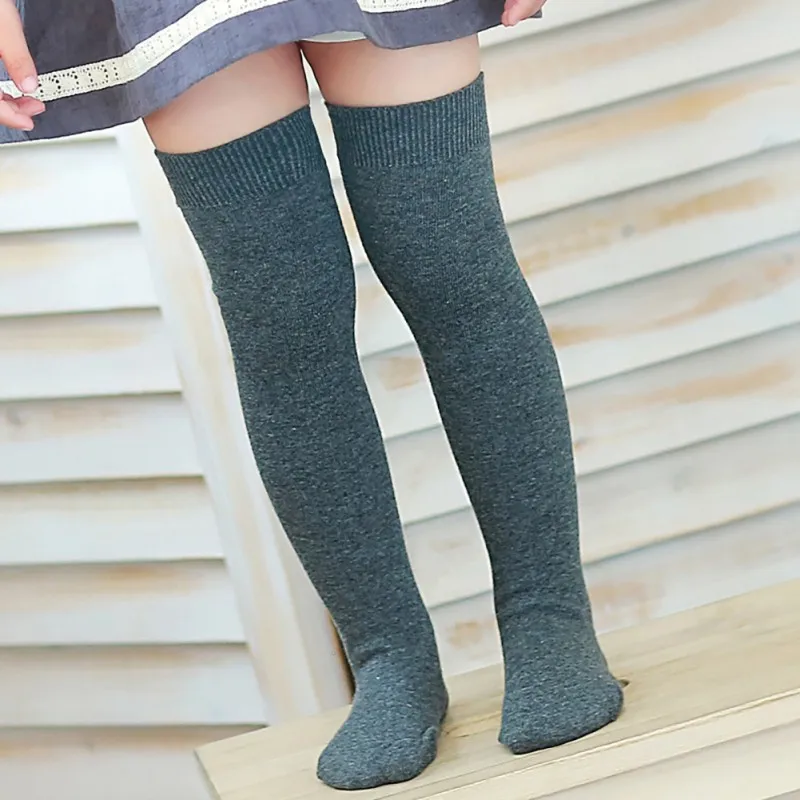 1-8Years Fashion Kids Girls Knee High Socks Soild Color Embroidery Cotton Socks For Girls Long Tube Sock Children School Socks