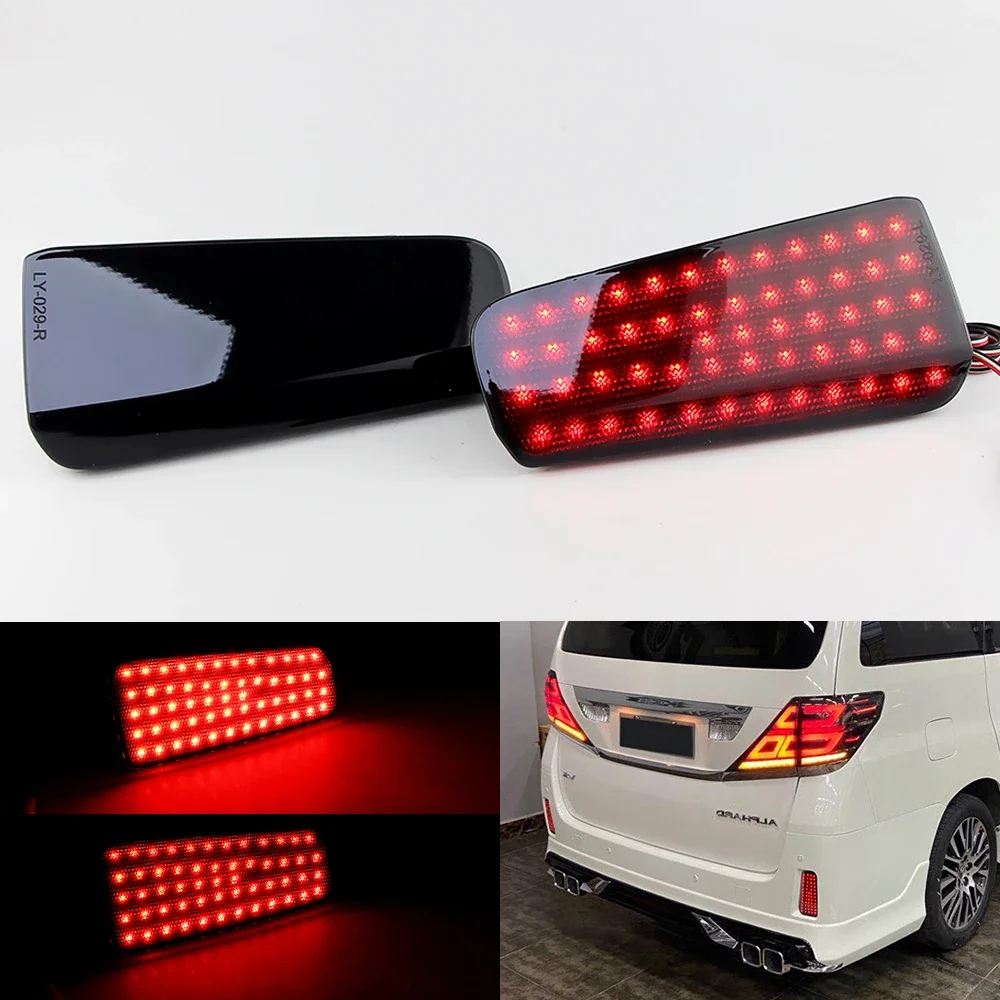 

2X Reflector For Toyota Vellfire ALPHARD 2016 2017 2018 2019 2020 LED Rear Fog Lamp Bumper Light Brake Signal Light Accessories