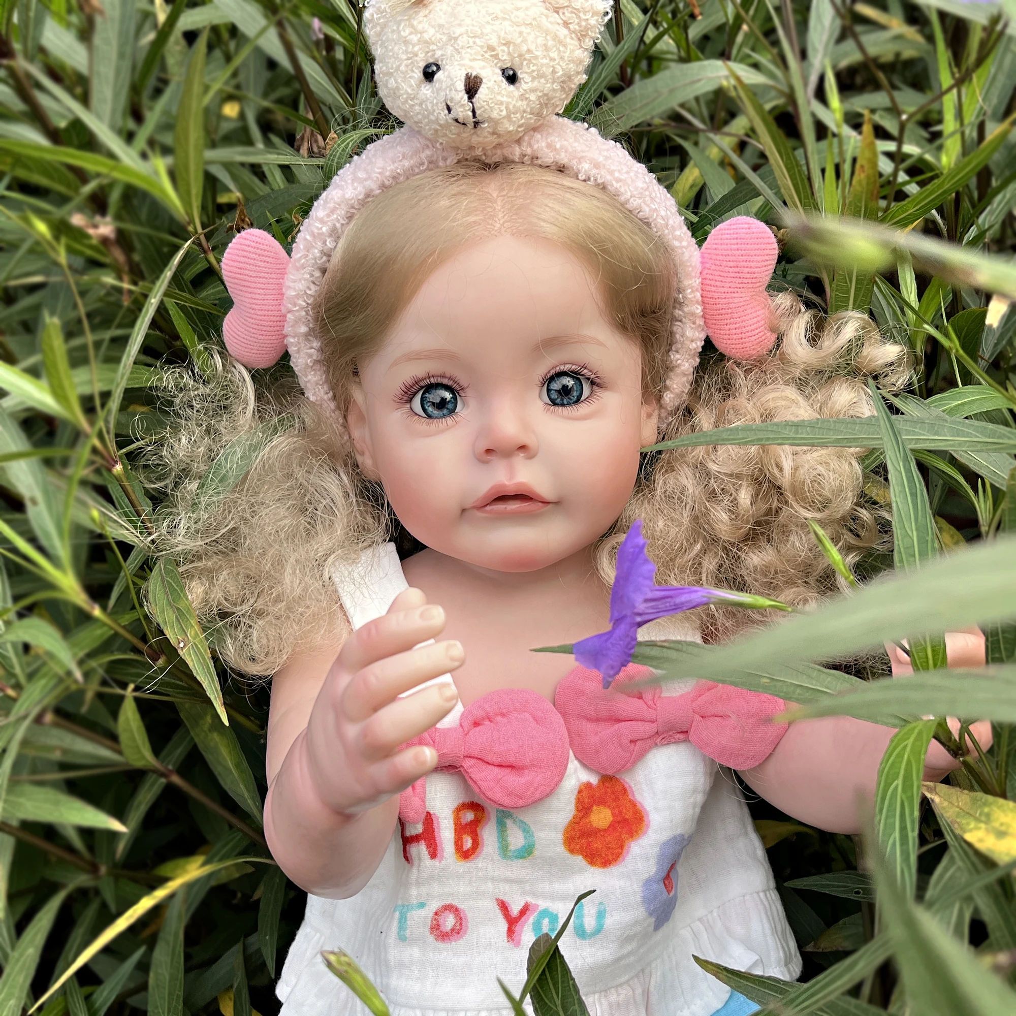 Bebe Reborn Dolls 22 Inch Lovely Sue-sue Handmade Painted Lifelike Full Body Vinyl Doll Muñecas Reborn