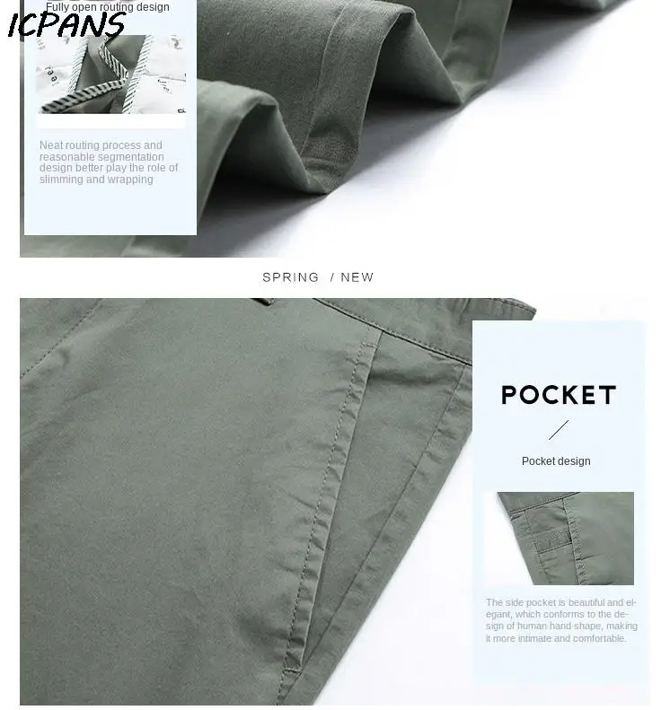 97% Cotton Casual Pants Mens Spring Summer  Clothing Straight Green Black Khaki Trousers Male Brand Bulk Clothing Wholesale