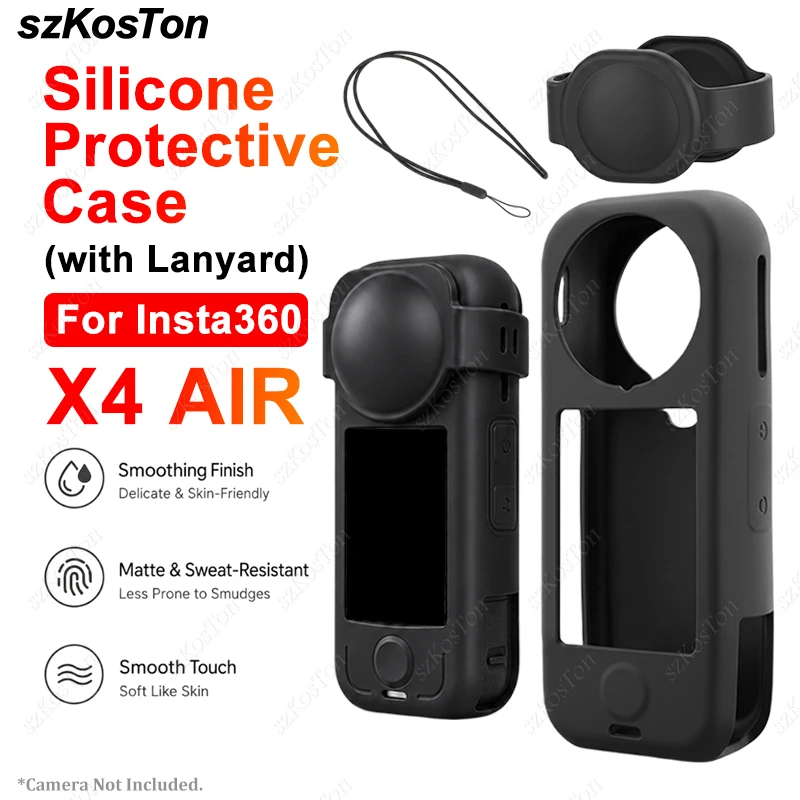 Silikonhülle für Insta360 X4 Air Schutzzubehör Staub- und Kratzschutz Schutzhülle Objektivabdeckungs-Set