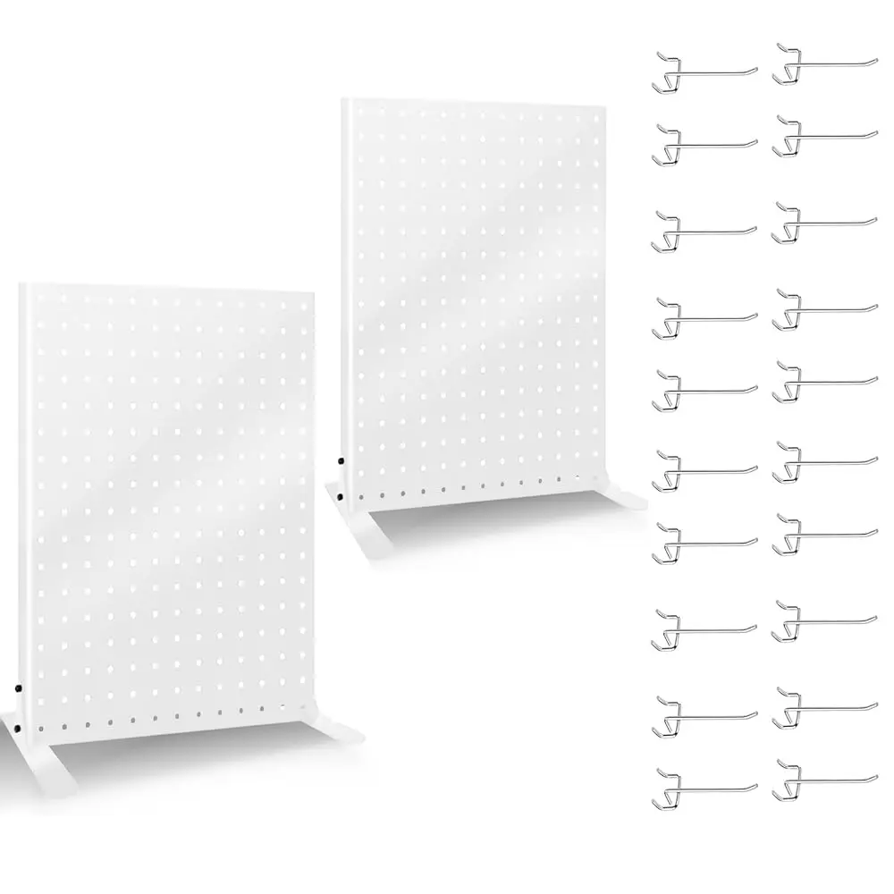 

Набор из 2-х металлических витринных стендов-перфорированных панелей с 20 крючками для выставок, демонстрации ювелирных изделий и брелоков, для розничной торговли