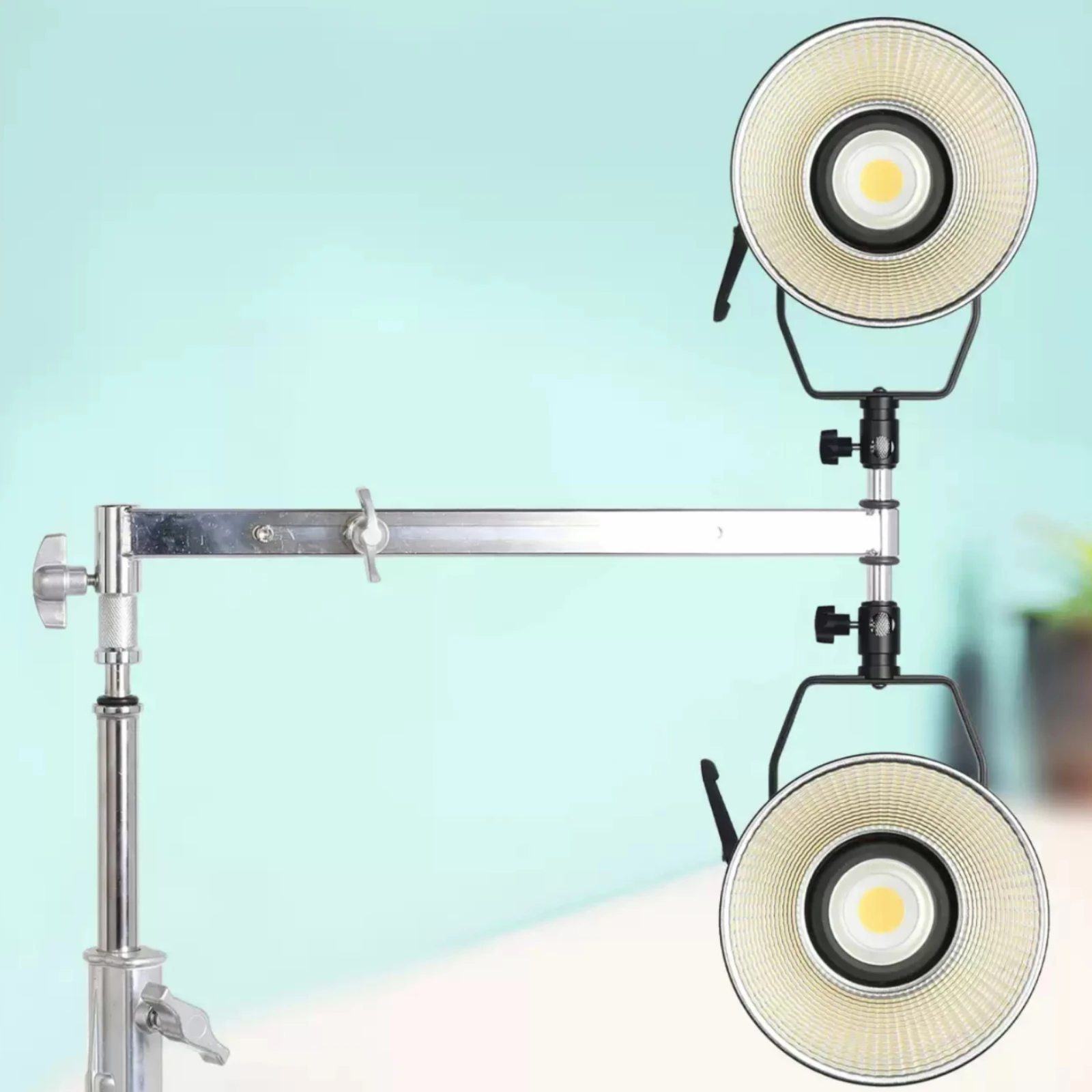 Studio Mounting Bracket Silver Finish Adjustable Metal Lighting Offset Arm Film Light Positioning Bracket Compact for Filmmakers