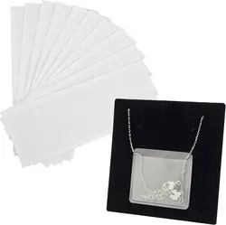 10pcs/Lot 4.2x3.7/3.2x2.5cm Transparent Necklace Chain Self-Adhesive Pouch for DIY Jewelry Making Packing Bag Small Businesses