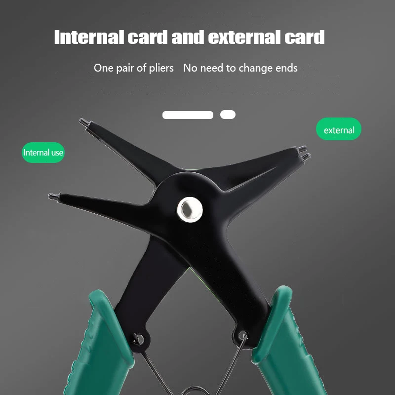 Szczypce do pierścieni zatrzaskowych 2 w 1, 4-drożne szczypce do pierścieni zabezpieczających, wielofunkcyjne, profesjonalne narzędzie ręczne