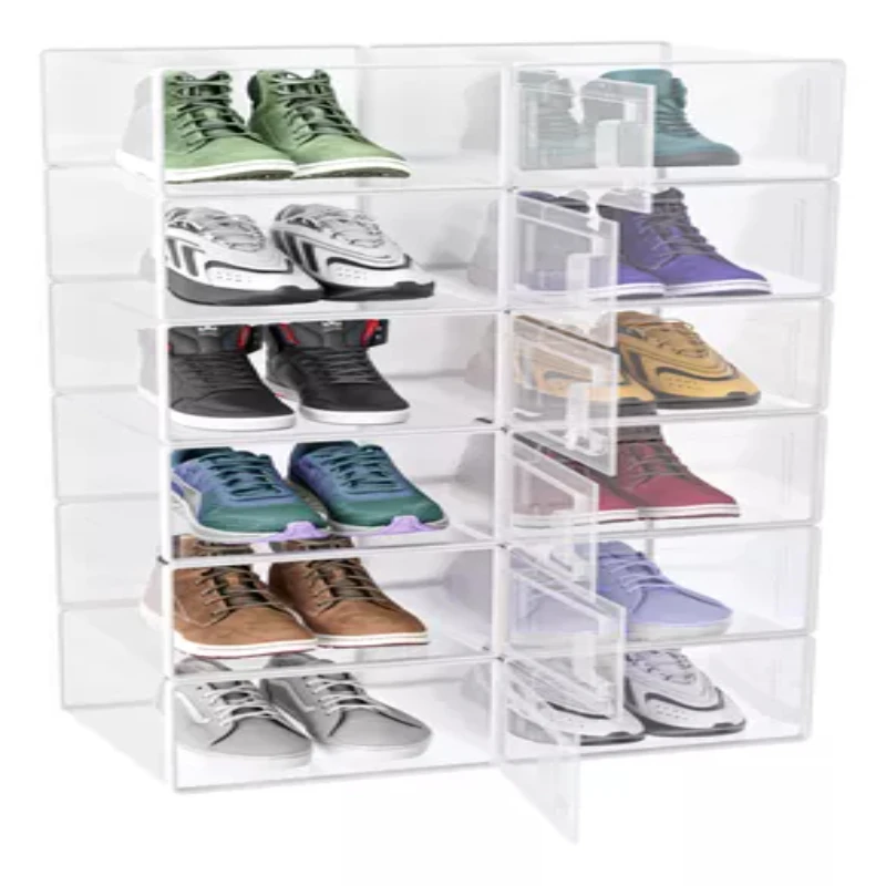 Kit 12 Boxes Organizer Shoe Rack Tennis Stackable  Organization Boxes