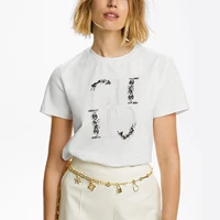 CHCH 2024 nueva camiseta de verano para mujer, camiseta de manga corta con bordado artesanal pesado, camiseta informal de moda para mujer, manga corta para mujer