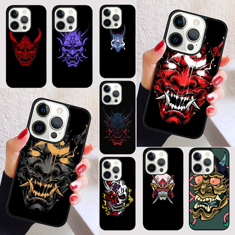 Oni Mask Back cover For iPhone 15 16 13 12 11 14 Pro Max Mini Max SE 2020 7 8 6S Plus Phone Case