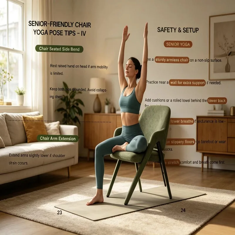 4Pcs Chair Yoga Book Set for Seniors Over 60 30Day Challenge Weight Loss Mobility Strength Balance Large Print Home Fitness Book