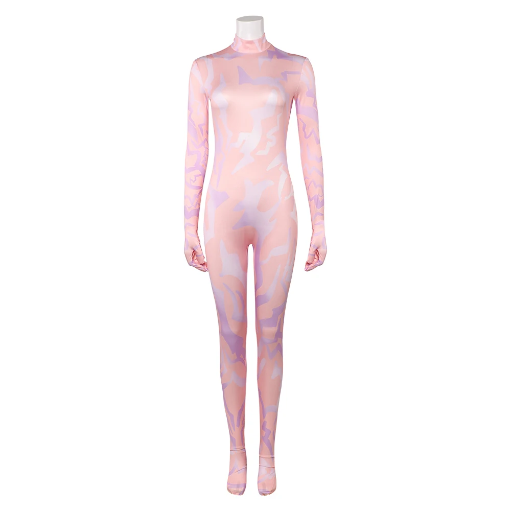 K-Pop Zoey Cosplay Costume Demon Cartoon Hunters Colorful Tattoo Jumpsuit Women Girl Group Stage Halloween Carnival Party Suit - Detail 1