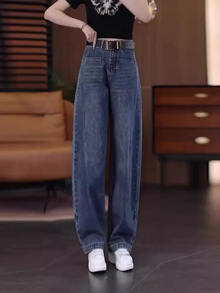 

Retro High Waist Wide Leg Jeans Women's Fall New Sle Slim Straight Knife Jeans plus Size Comfortable Casual Denim Pants