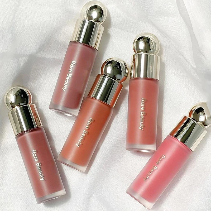 Mode Vloeibare Blusher Luminizer Setting Powder met Spiegel Vloeibare Foundation Blush Langdurige Hydraterende Lipgloss Make-up