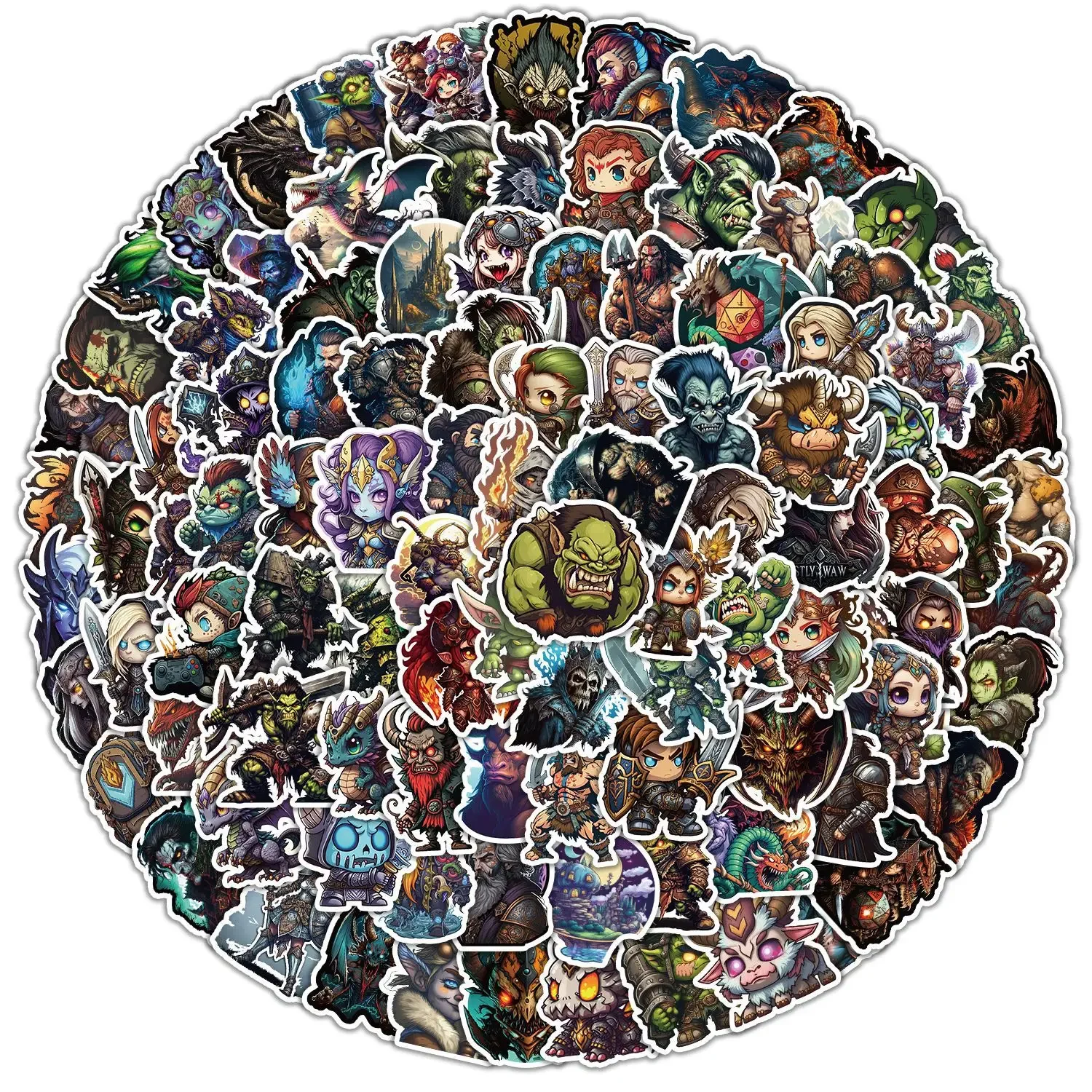 100pcs Non-repetitive Classic Nostalgic Game Warcraft Waterproof Creative Collection Stickers