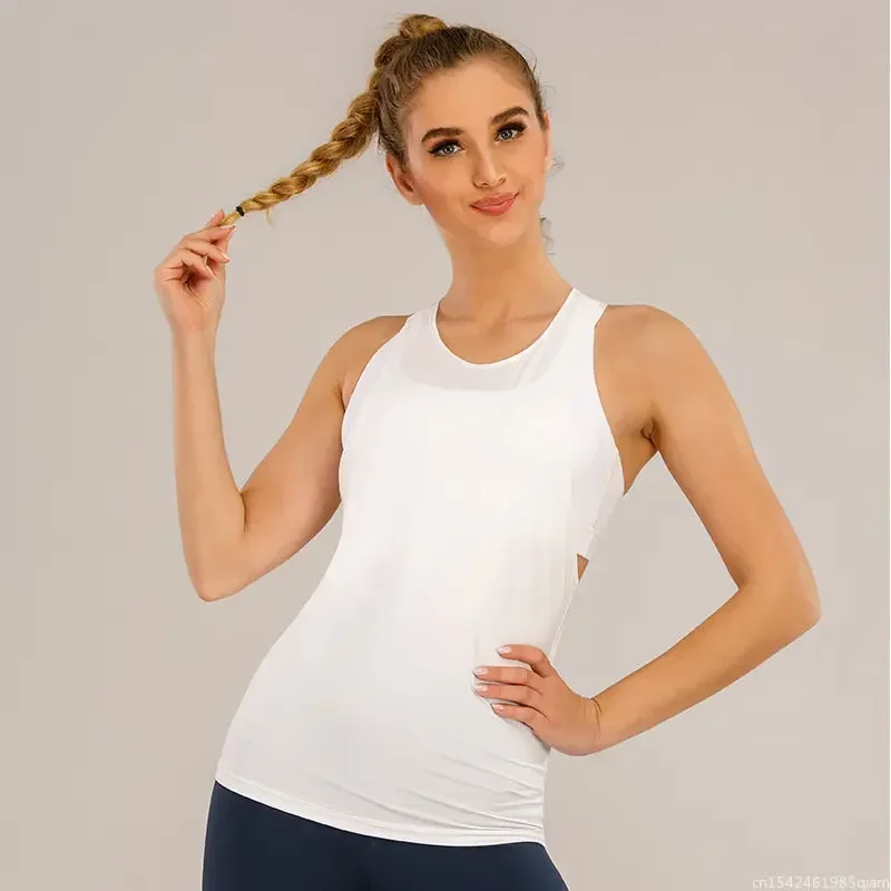 Sexy Yoga Tank Loose Top Activewear Naked-Feel Athletic Yoga Vest Tops Stretch Gym Blouse Sport Fitness Tank Tops image 2