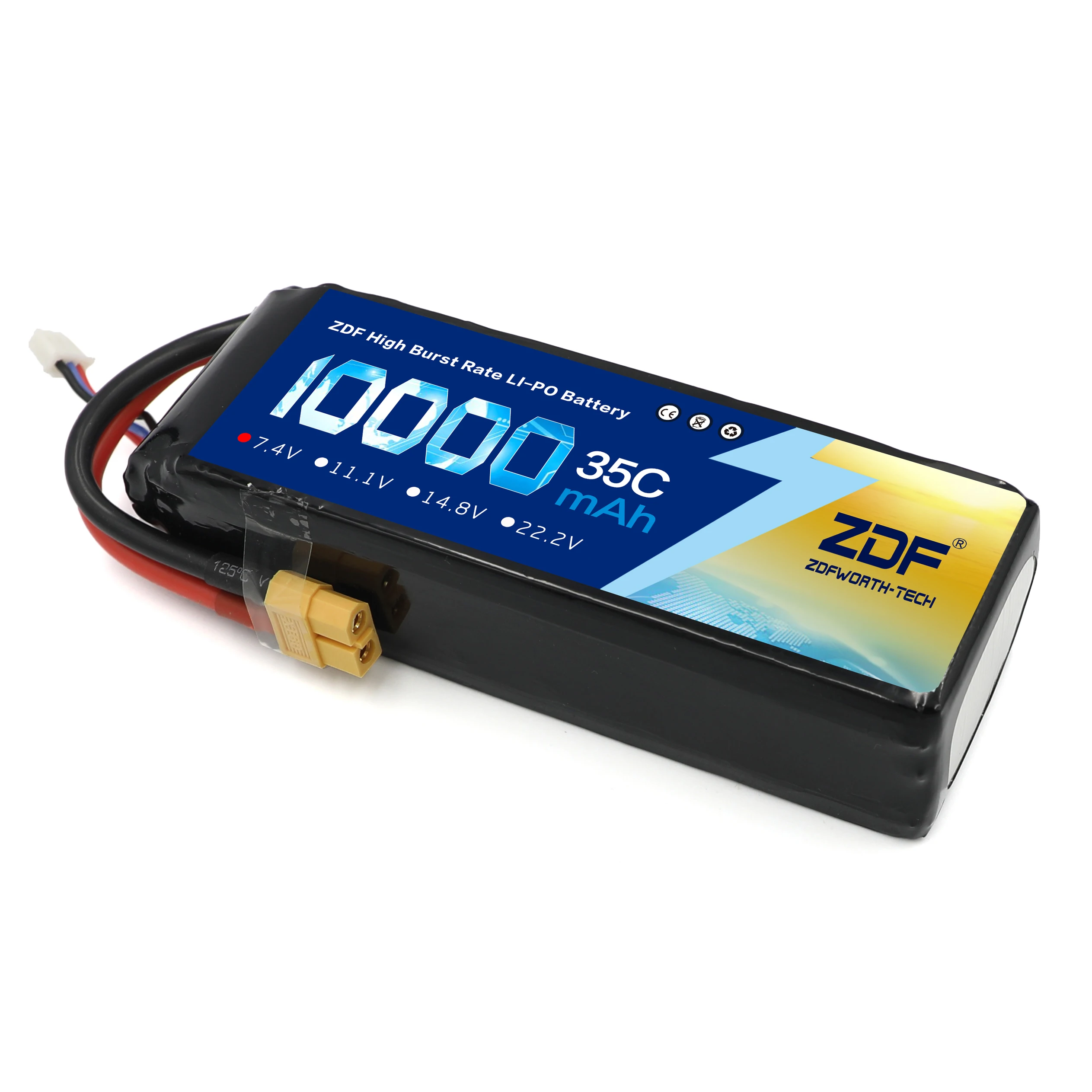 ZDF Lipo Battery 2S 3S 7.4V / 11.1V / 14.8V 10000mah 35C 70C XT90 / XT60/ T Plug For RC Drone Airplane Car Truck Boat Parts