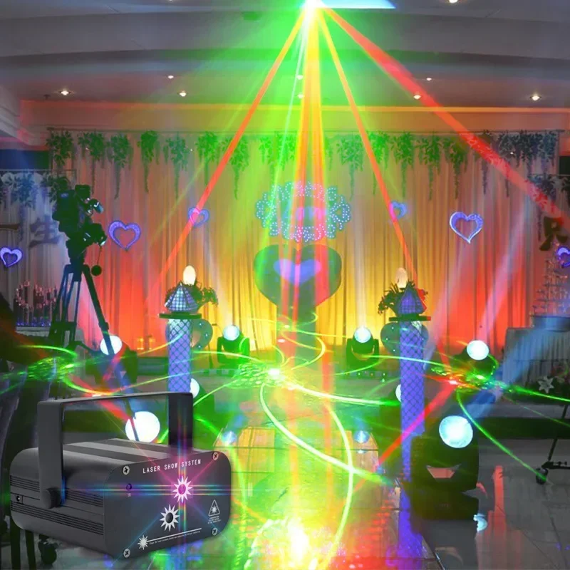 Disco Light with 48 Patterns DJ Party Lights Projector Beam DMX Remote Stage Lights for Christmas Festival Wedding luces